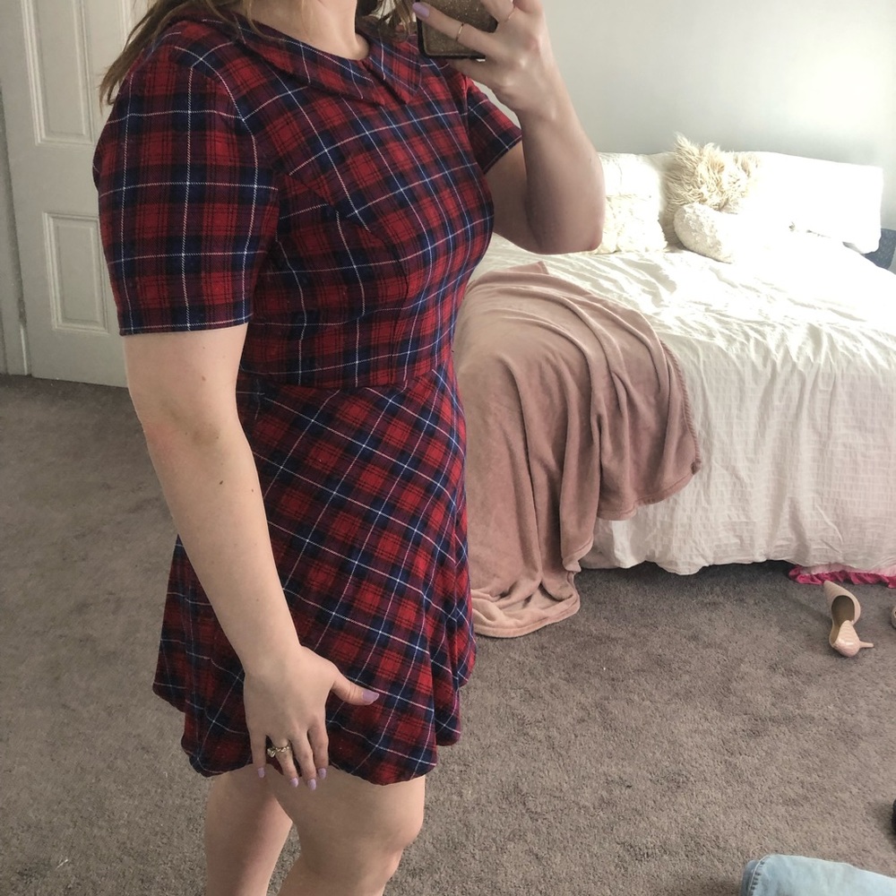 Plaid Fit n Flare Mini Dress - Picture 6 of 6